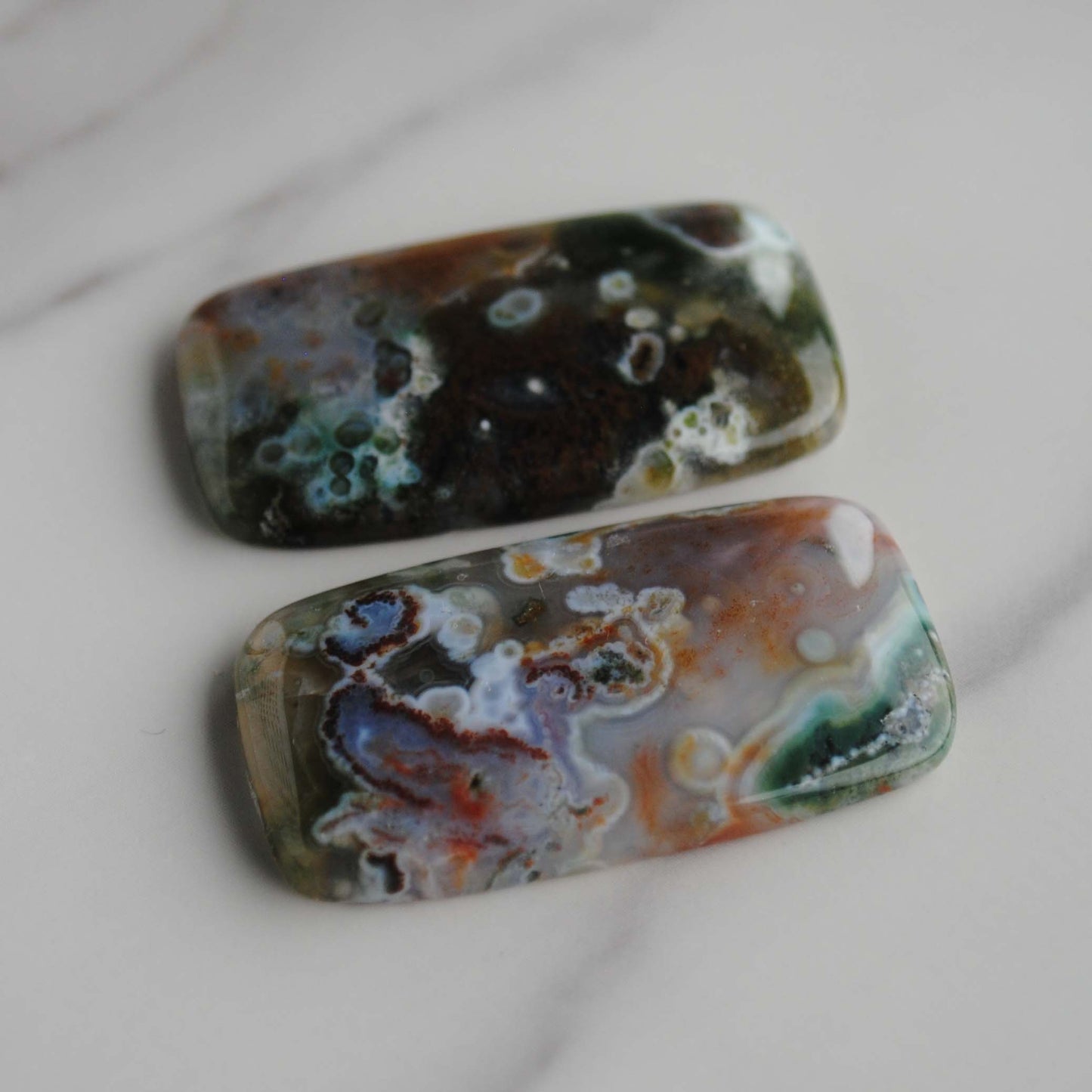 Rectangle 40x22mm Ocean Jasper cabochons