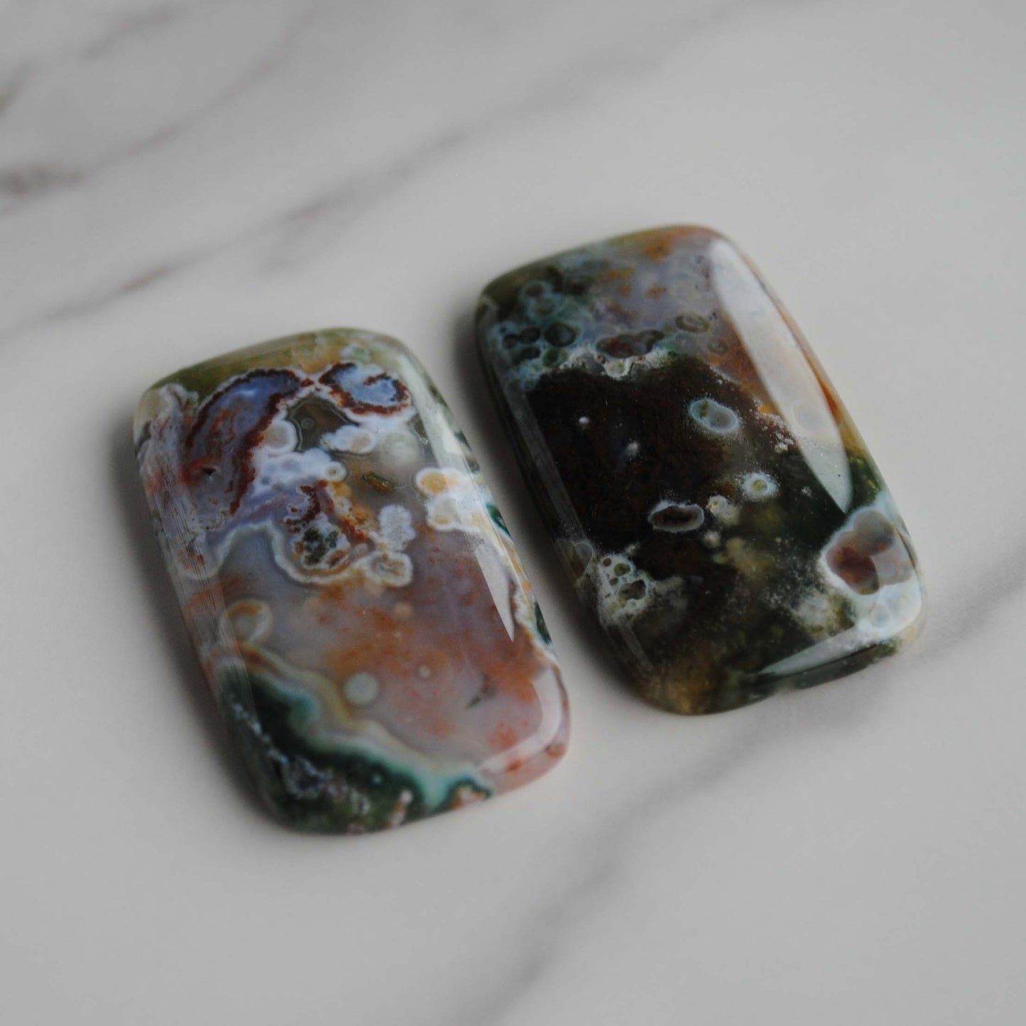 Rectangle 40x22mm Ocean Jasper cabochons