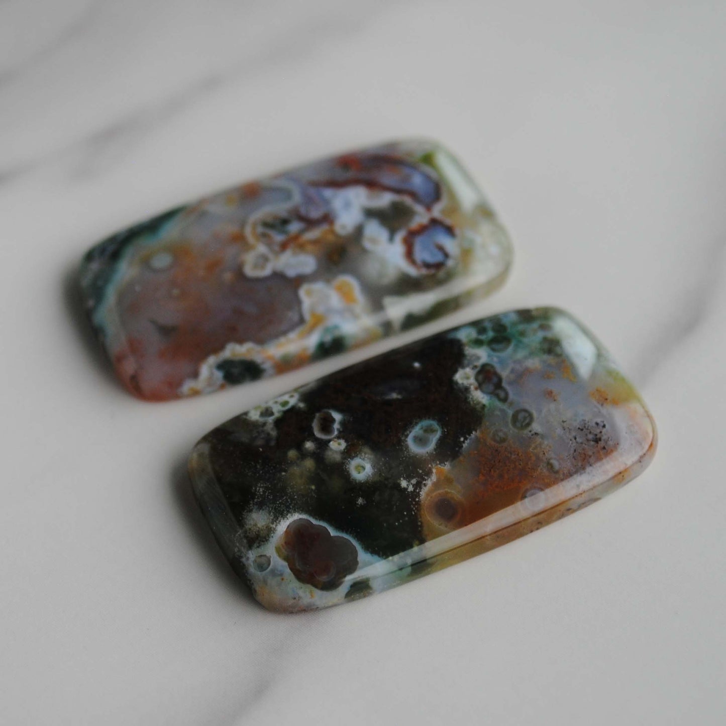 Rectangle 40x22mm Ocean Jasper cabochons