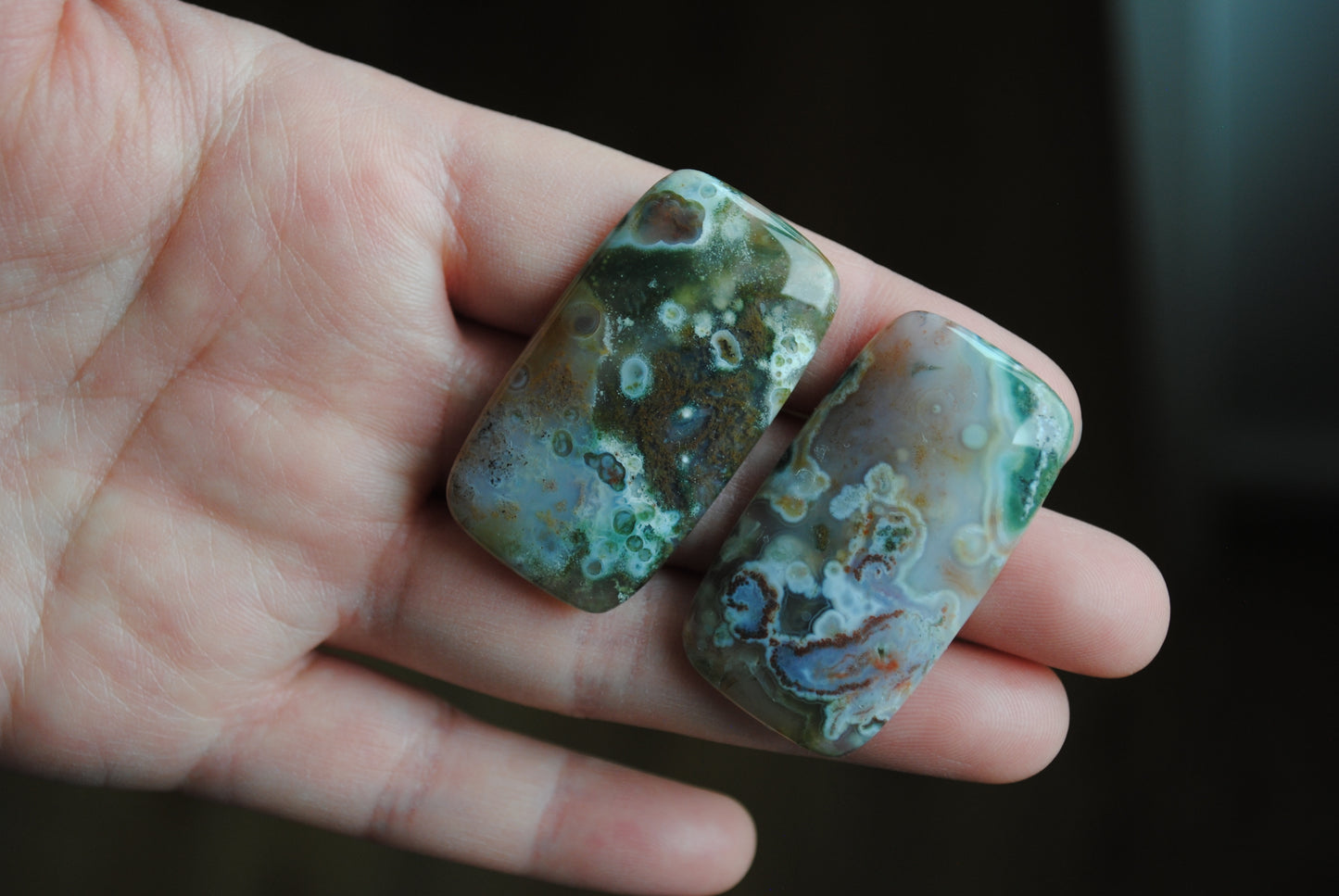 Rectangle 40x22mm Ocean Jasper cabochons