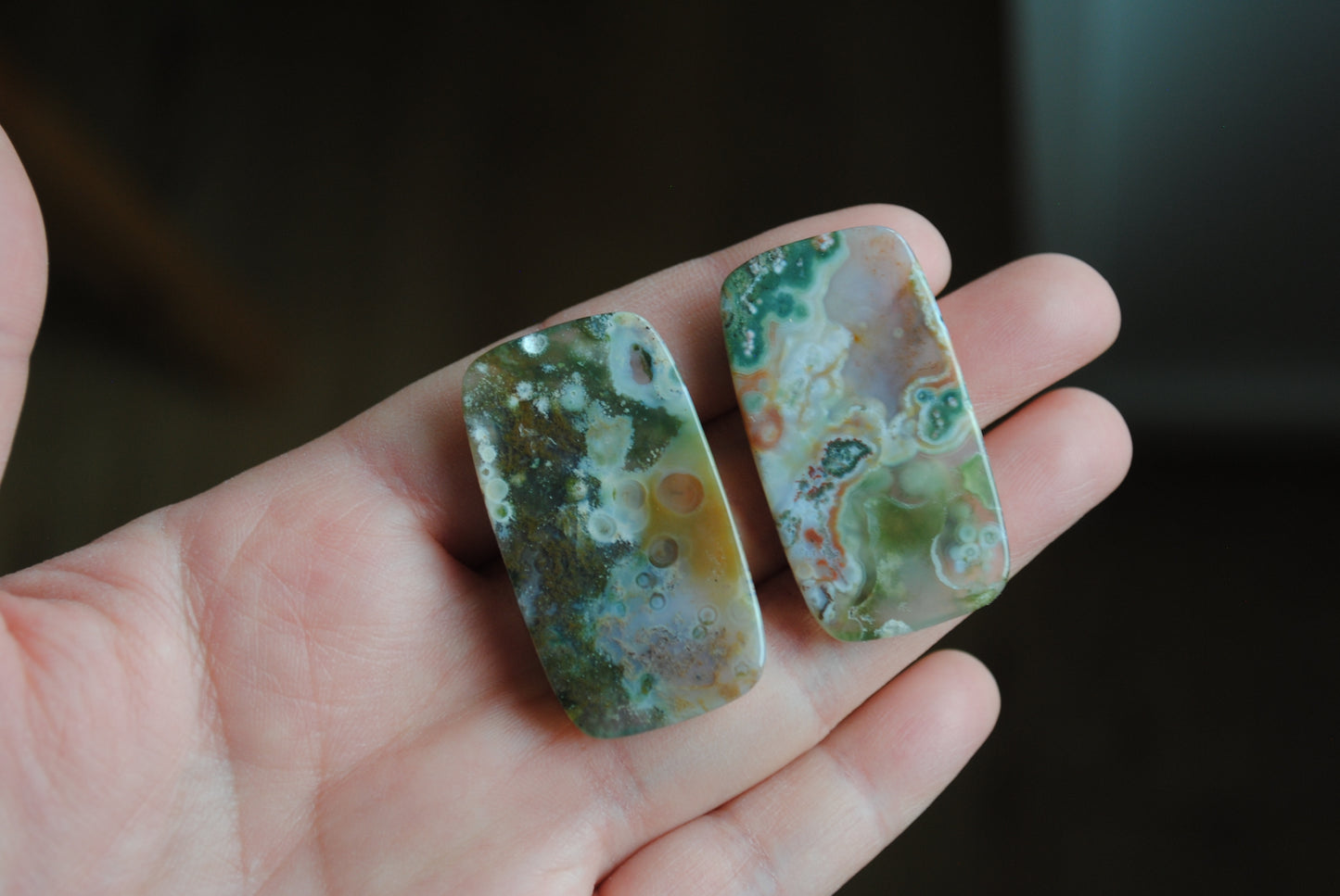 Rectangle 40x22mm Ocean Jasper cabochons