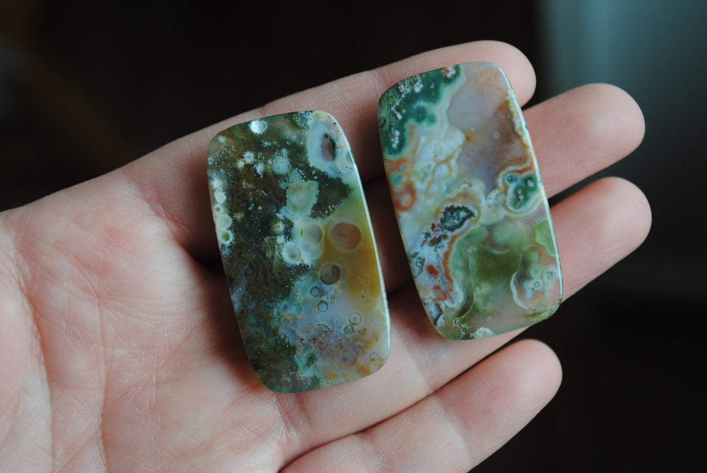 Rectangle 40x22mm Ocean Jasper cabochons