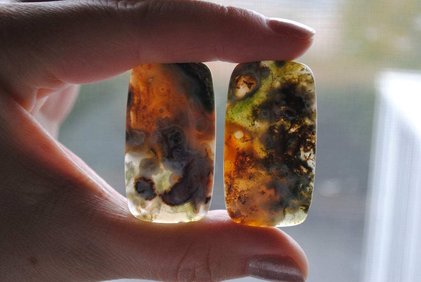 Rectangle 40x22mm Ocean Jasper cabochons