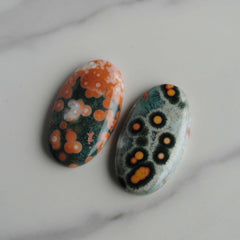 35 x 20mm oval Ocean Jasper cabochons