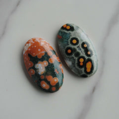 35 x 20mm oval Ocean Jasper cabochons