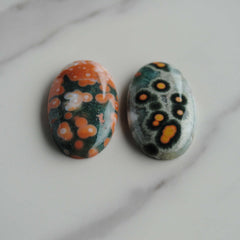 35 x 20mm oval Ocean Jasper cabochons