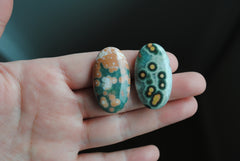 35 x 20mm oval Ocean Jasper cabochons
