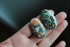 35 x 20mm oval Ocean Jasper cabochons