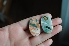 35 x 20mm oval Ocean Jasper cabochons