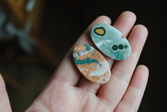 35 x 20mm oval Ocean Jasper cabochons