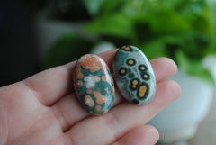 35 x 20mm oval Ocean Jasper cabochons