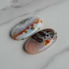 35 x 20mm oval Ocean Jasper cabochons