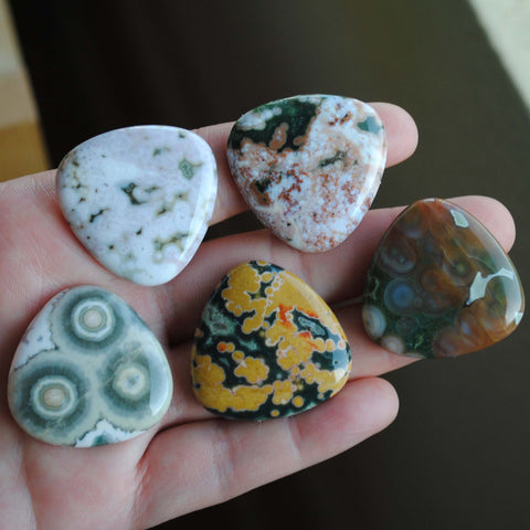 30mm trillion Ocean Jasper cabochons (Lot A)