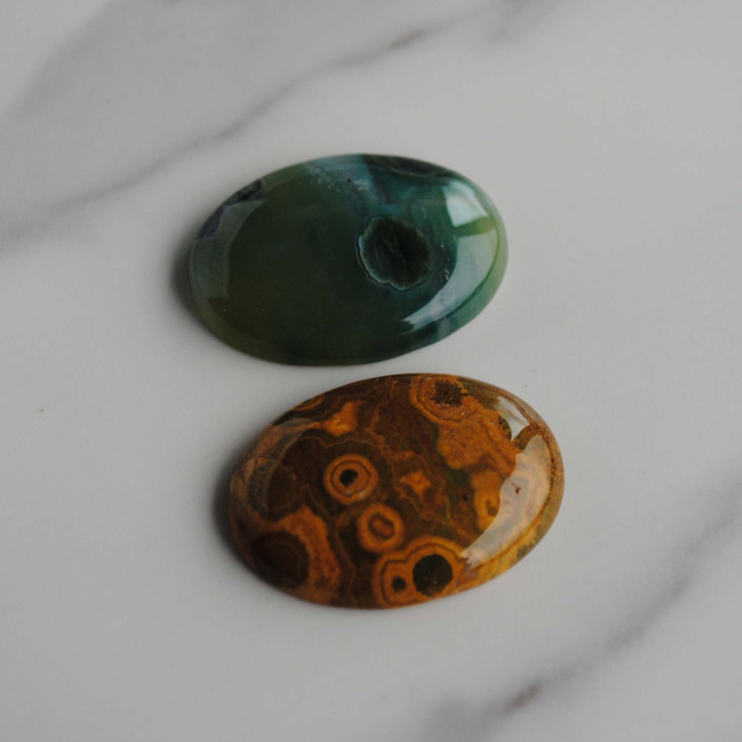 Ocean Jasper 30x22mm oval cabochons