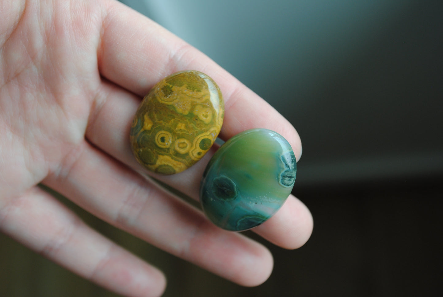 Ocean Jasper 30x22mm oval cabochons