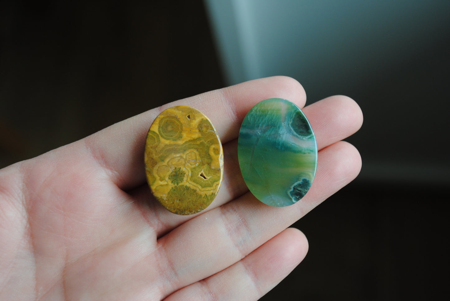 Ocean Jasper 30x22mm oval cabochons
