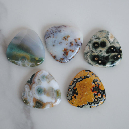 30mm trillion Ocean Jasper cabochons (Lot B)