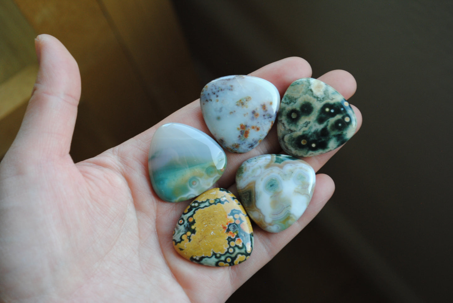 30mm trillion Ocean Jasper cabochons (Lot B)