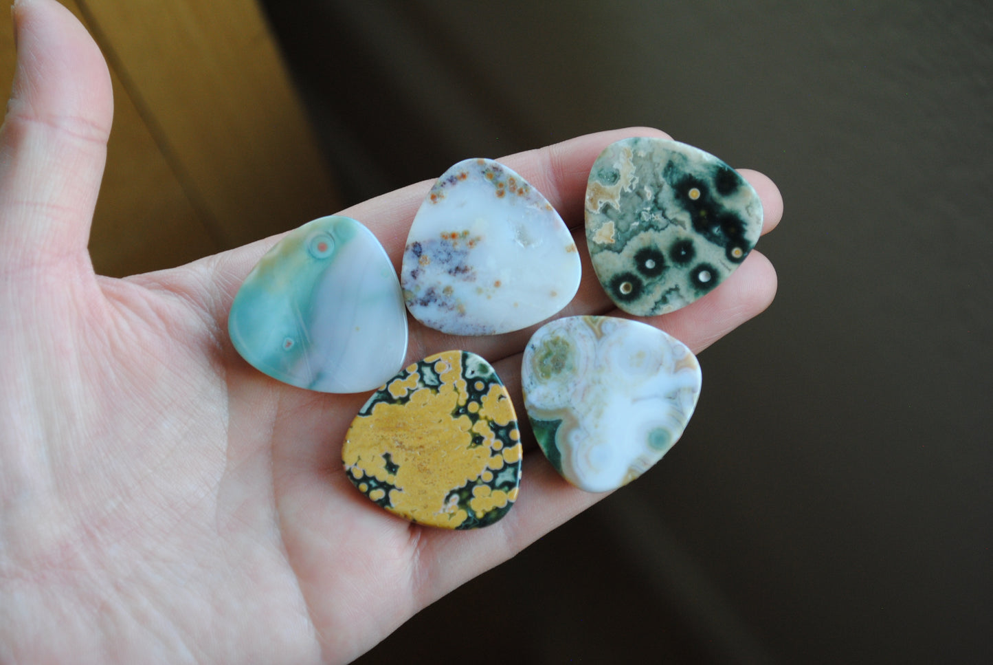 30mm trillion Ocean Jasper cabochons (Lot B)