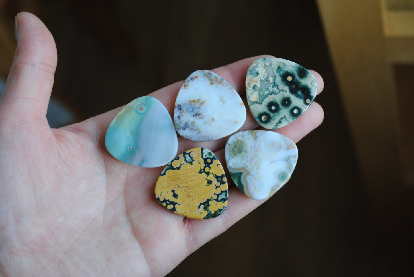 30mm trillion Ocean Jasper cabochons (Lot B)