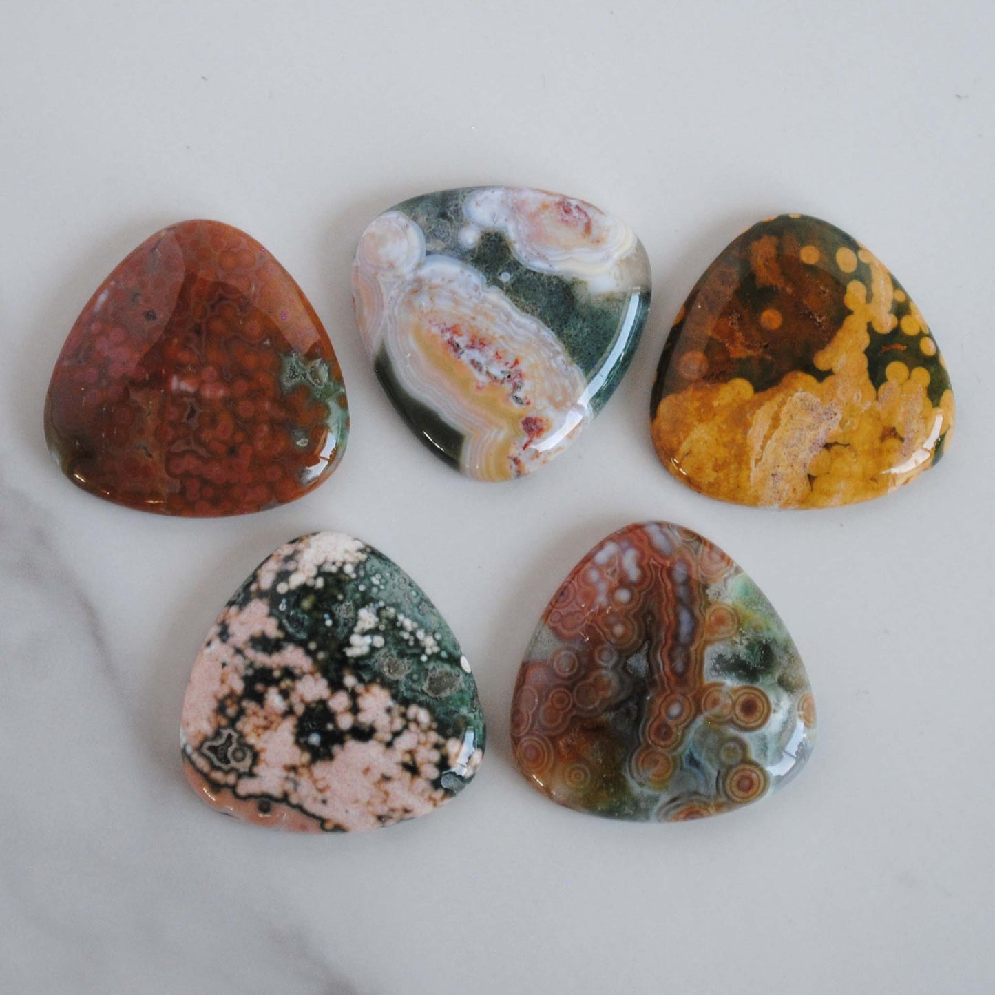30mm trillion Ocean Jasper cabochons (Lot C)