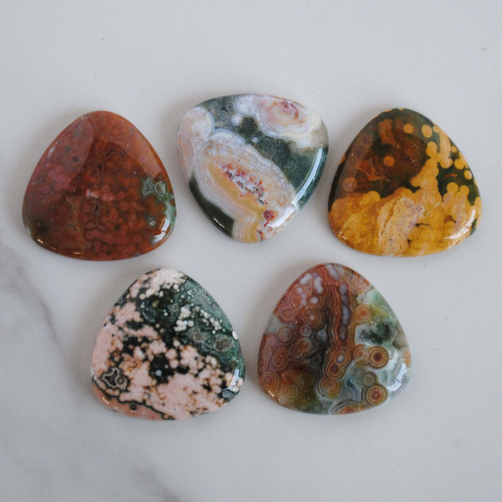 30mm trillion Ocean Jasper cabochons (Lot C)