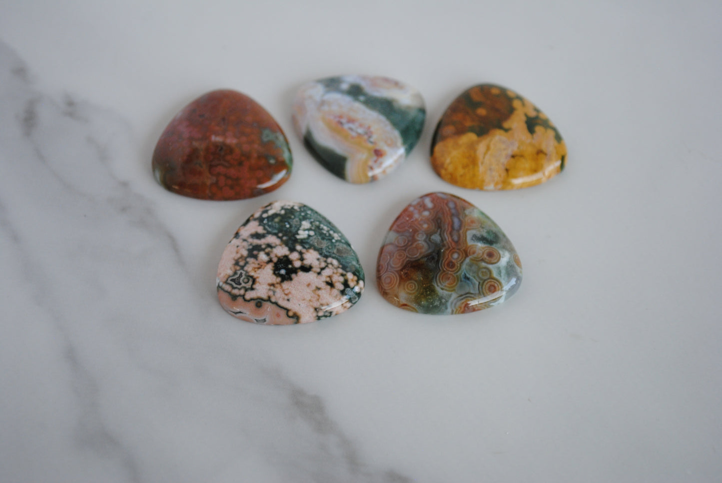 30mm trillion Ocean Jasper cabochons (Lot C)