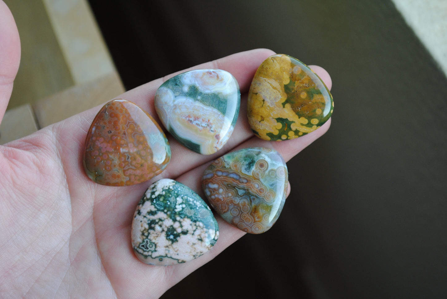 30mm trillion Ocean Jasper cabochons (Lot C)
