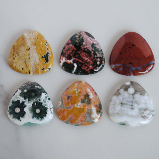 30mm trillion Ocean Jasper cabochons (Lot D)