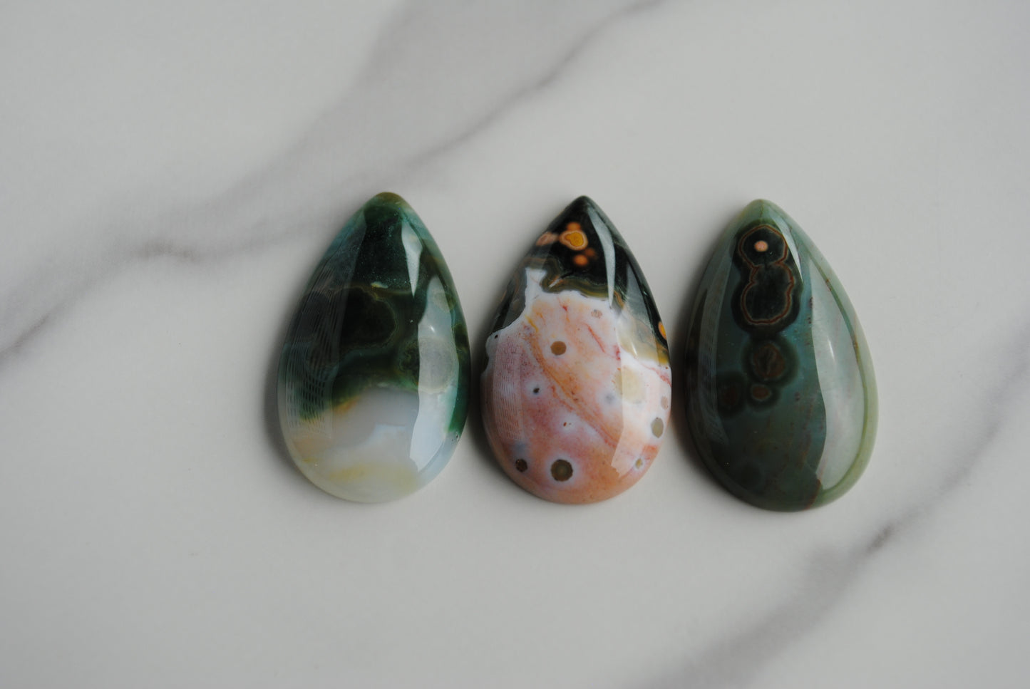 35x20mm drop Ocean Jasper cabochons