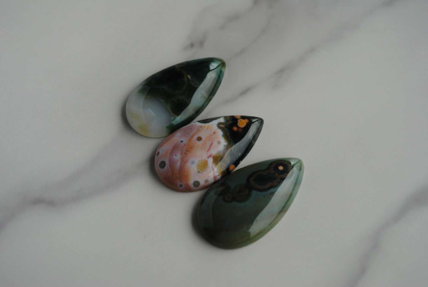 35x20mm drop Ocean Jasper cabochons
