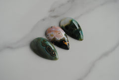 35x20mm drop Ocean Jasper cabochons