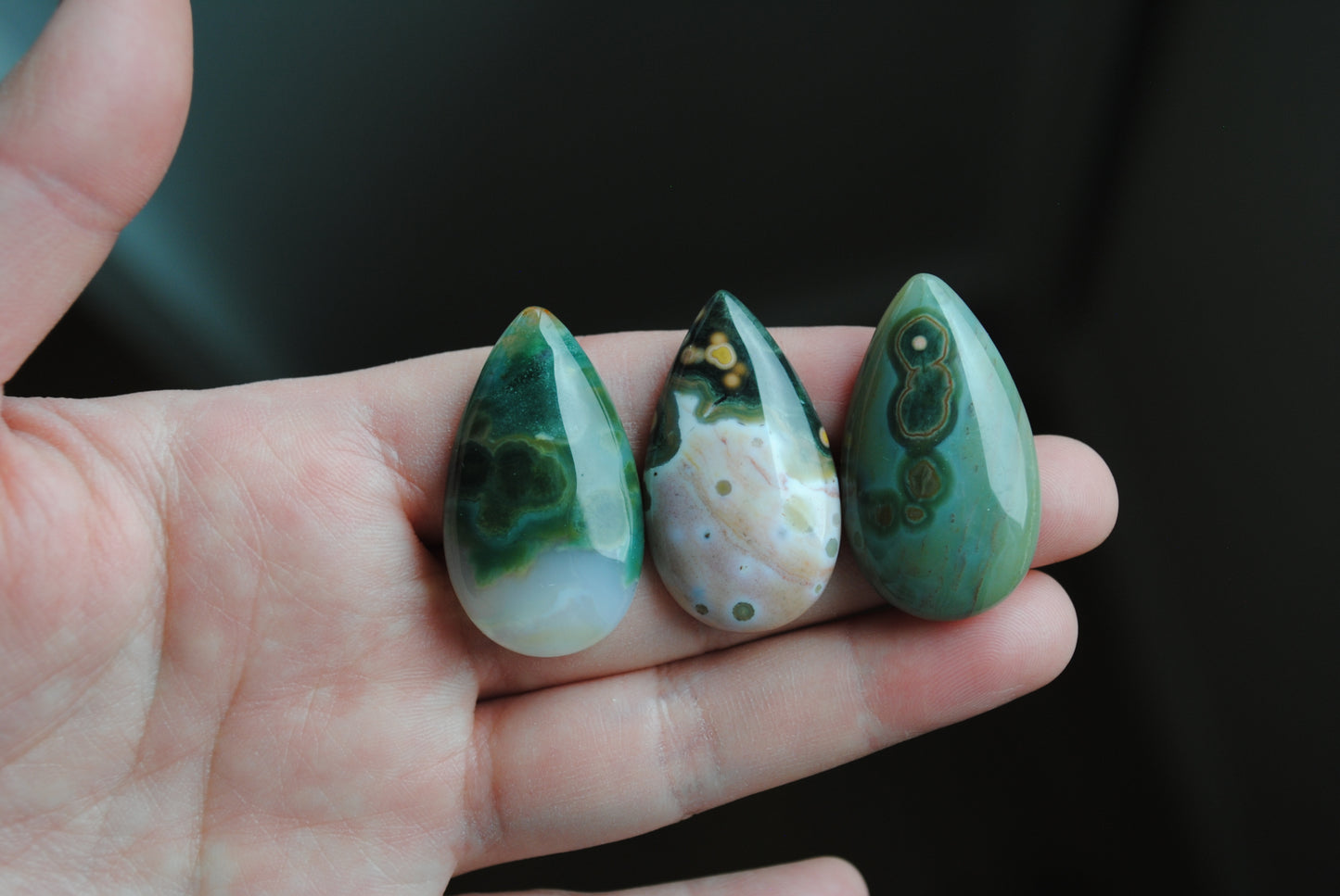35x20mm drop Ocean Jasper cabochons