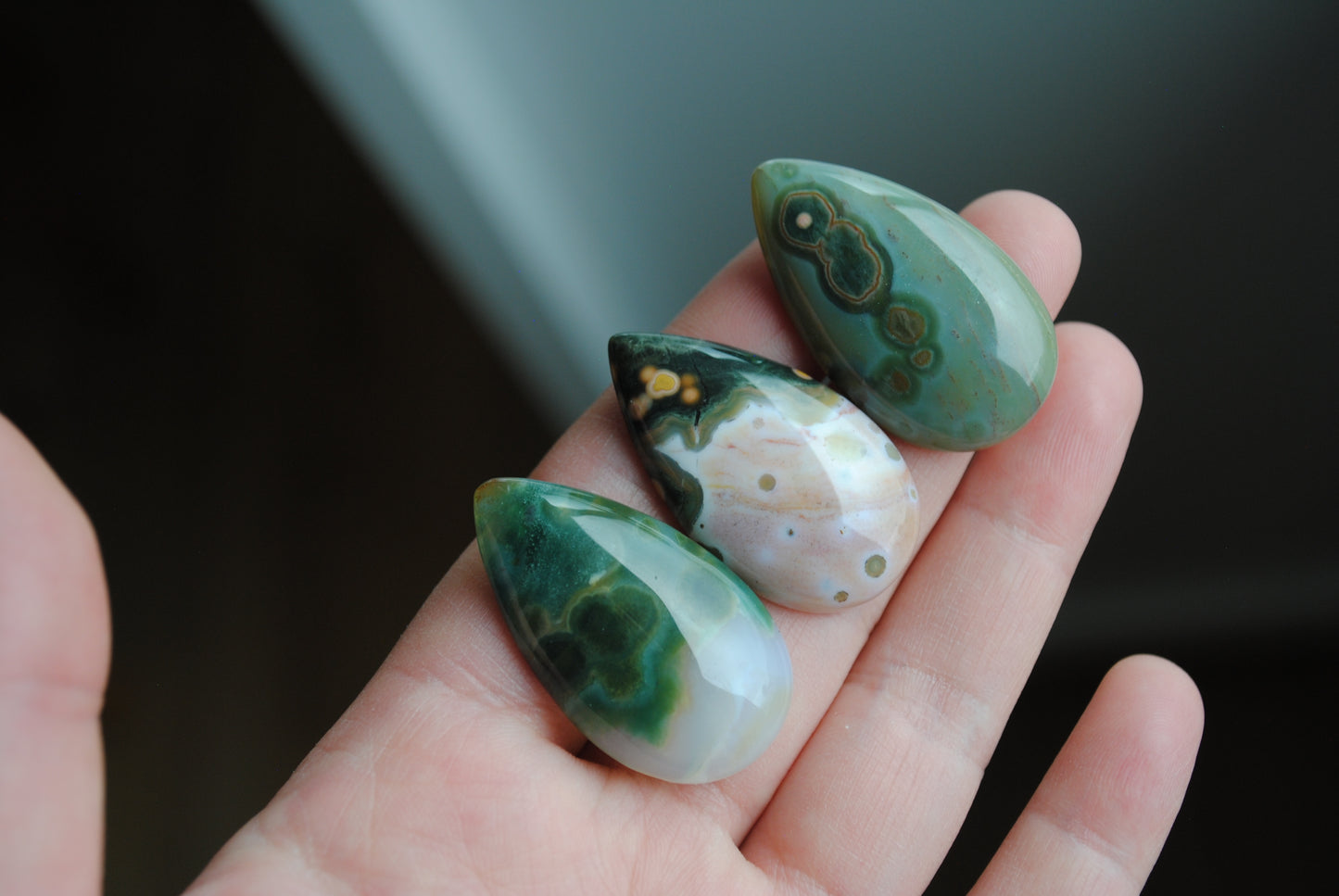 35x20mm drop Ocean Jasper cabochons
