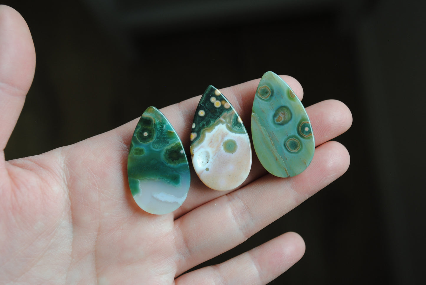 35x20mm drop Ocean Jasper cabochons