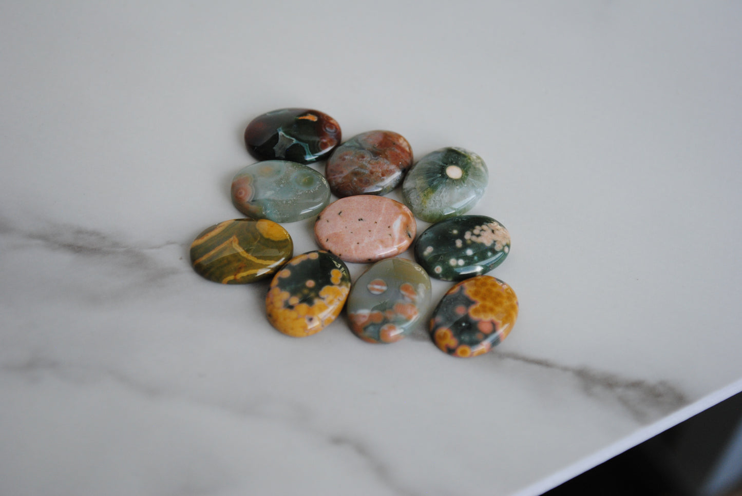 Ocean Jasper oval 12x16mm cabochons (Lot C)