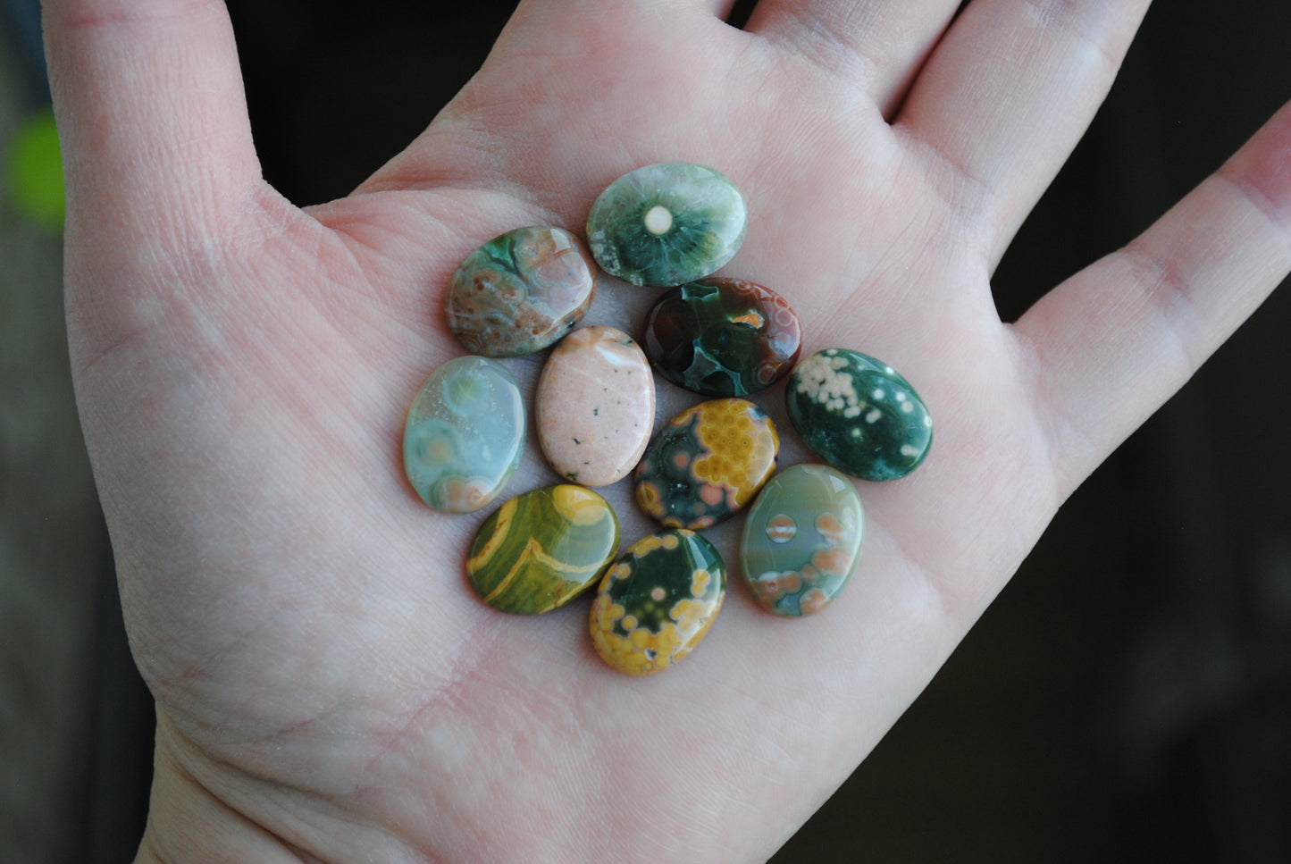 Ocean Jasper oval 12x16mm cabochons (Lot C)