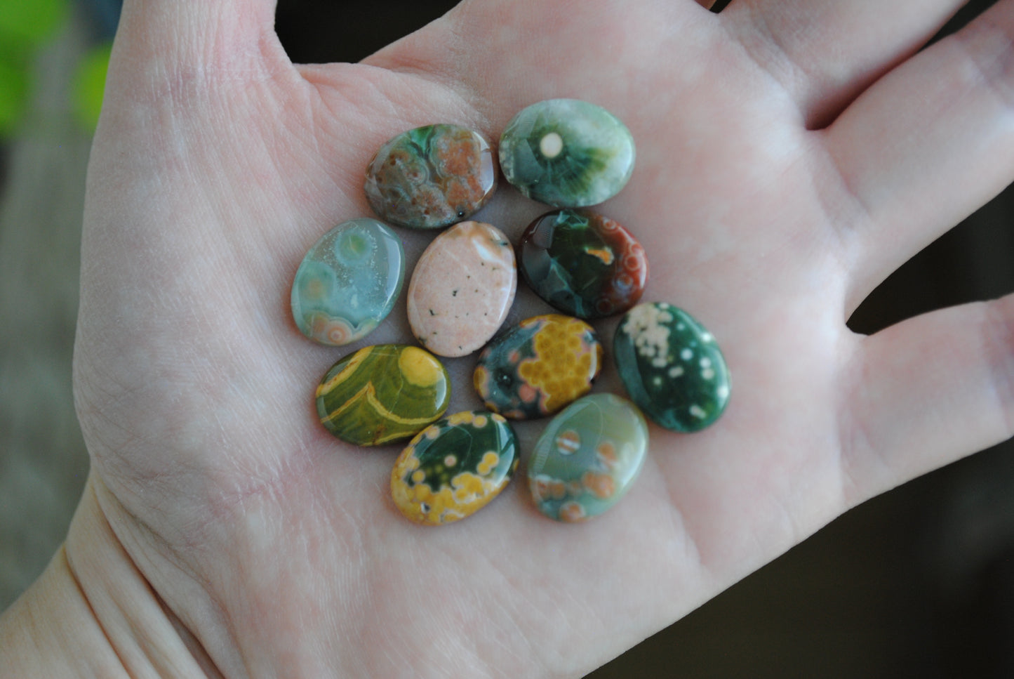 Ocean Jasper oval 12x16mm cabochons (Lot C)