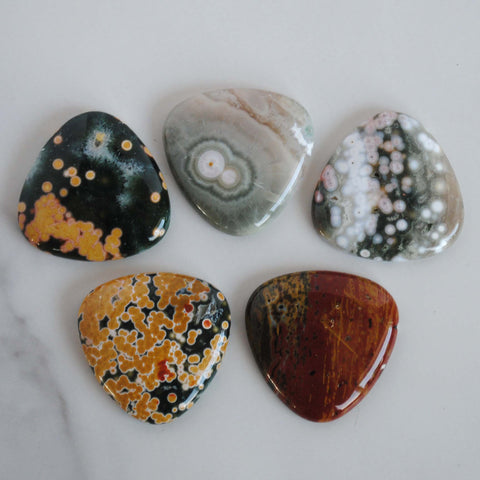 30mm trillion Ocean Jasper cabochons (Lot F)