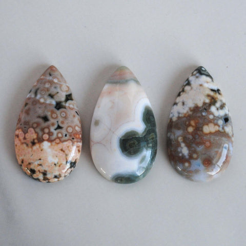 35x20mm drop Ocean Jasper cabochons