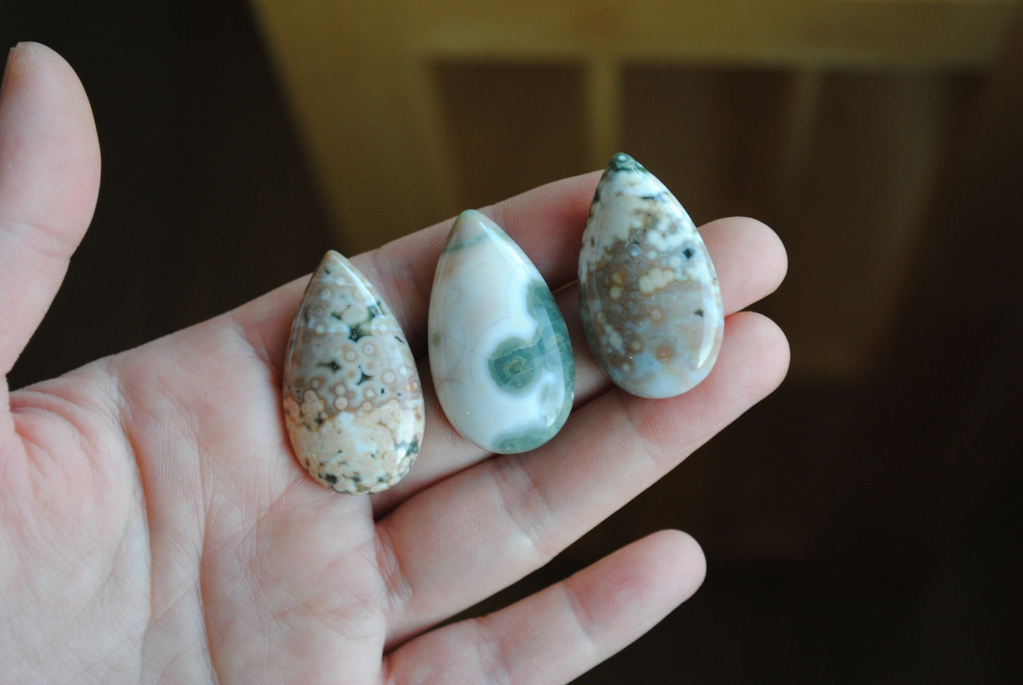 35x20mm drop Ocean Jasper cabochons