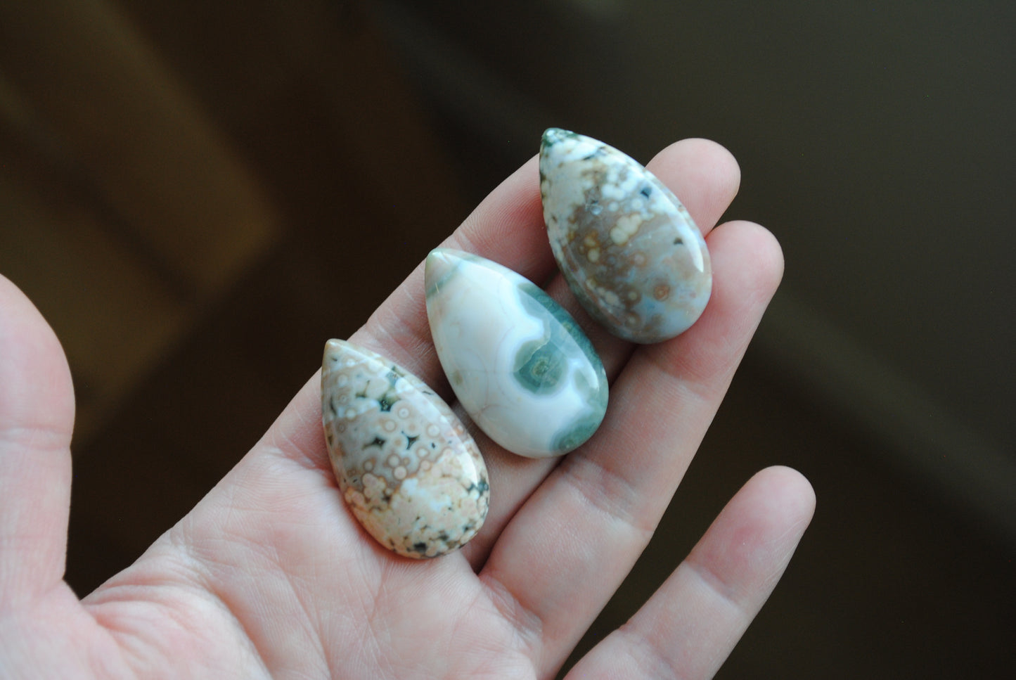 35x20mm drop Ocean Jasper cabochons