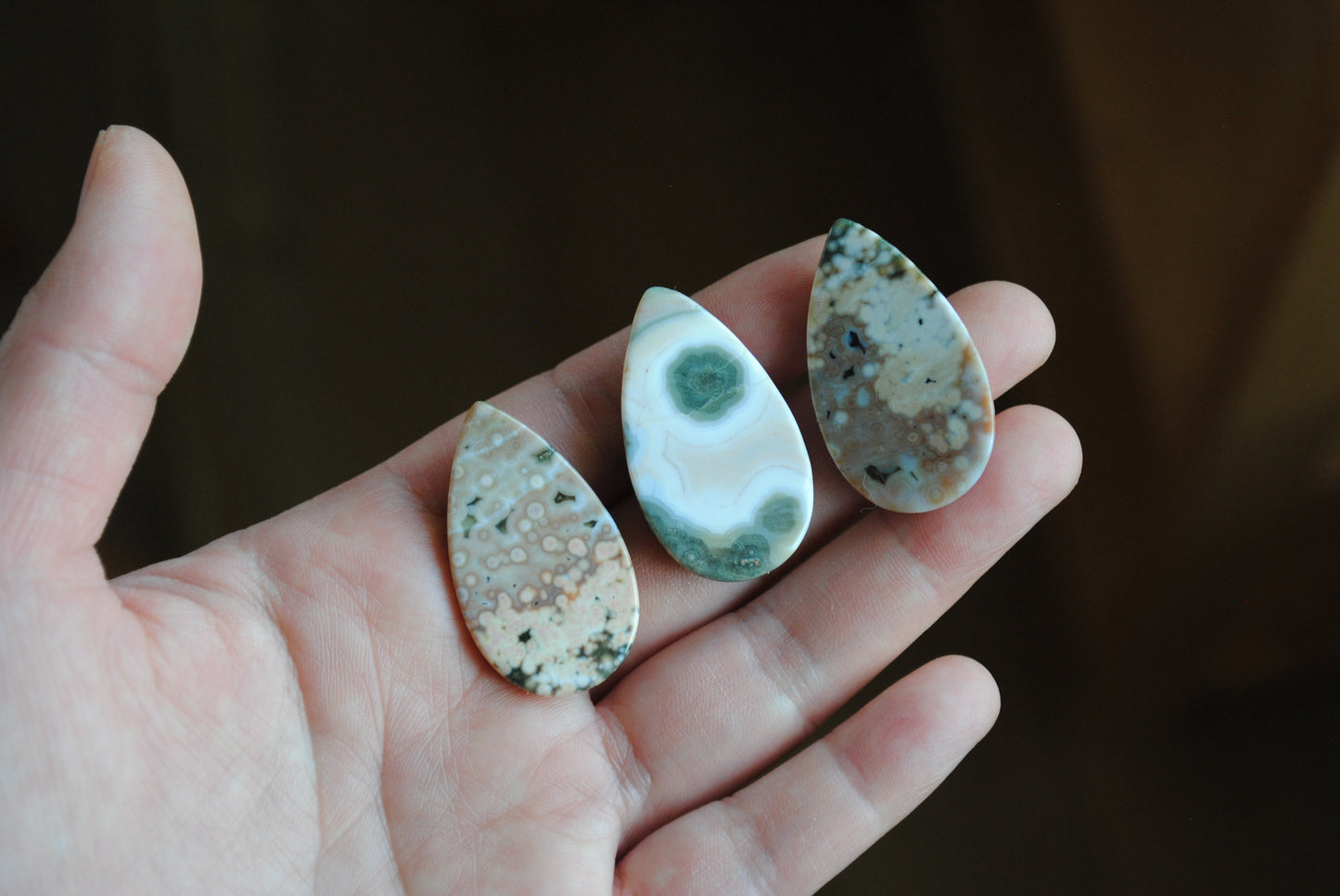35x20mm drop Ocean Jasper cabochons