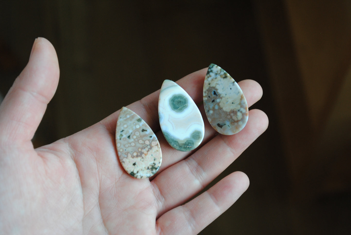 35x20mm drop Ocean Jasper cabochons