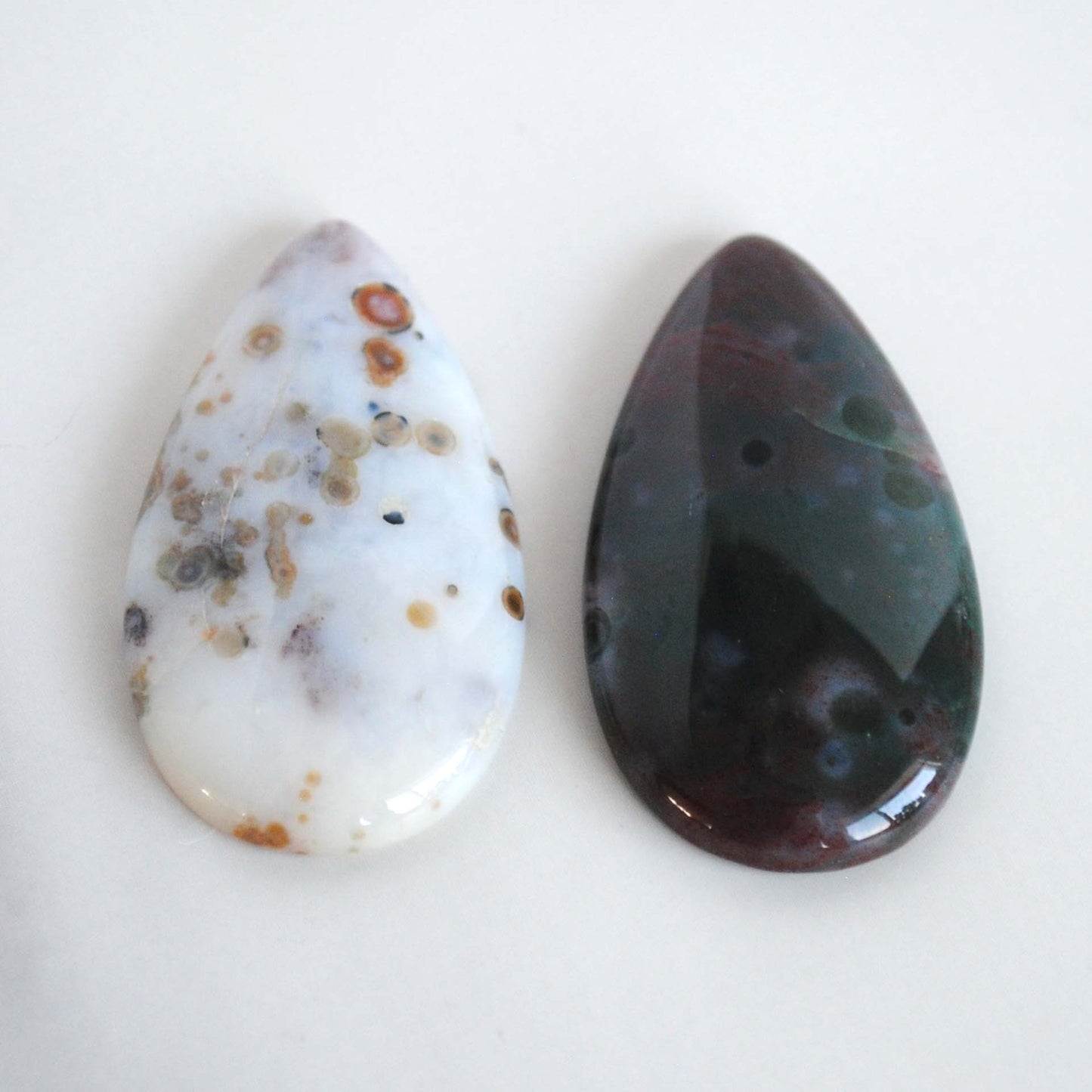 40 x 22mm drop Ocean Jasper cabochons