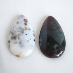40 x 22mm drop Ocean Jasper cabochons