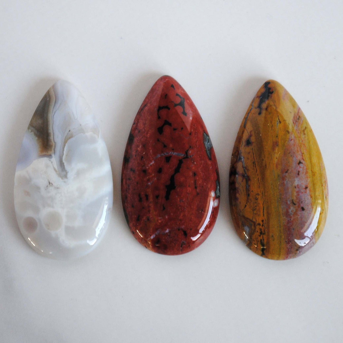 40 x 22mm drop Ocean Jasper cabochons