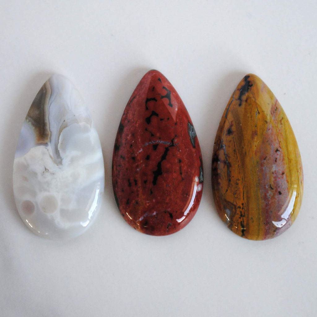 40 x 22mm drop Ocean Jasper cabochons