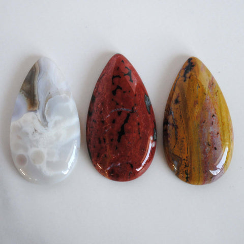 40 x 22mm drop Ocean Jasper cabochons