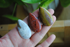 40 x 22mm drop Ocean Jasper cabochons